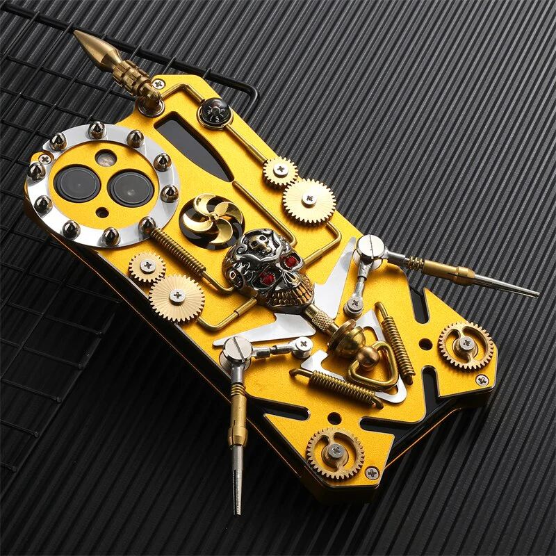 Mechanic Skull Cyberpunk Style iPhone Case - Image 4