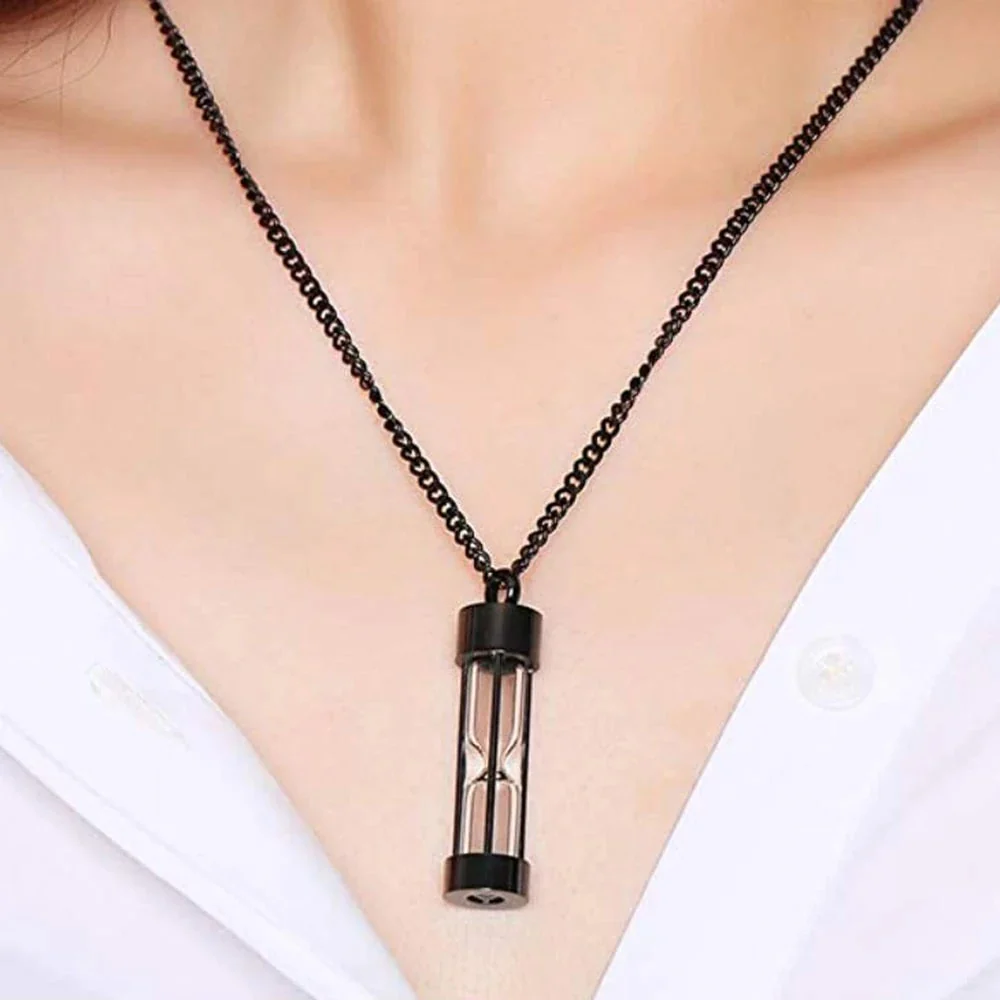Memory Hourglass Glass Necklace - Image 2