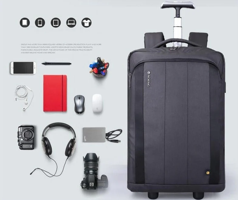 Men Business Travel Trolley Backpack - Image 4