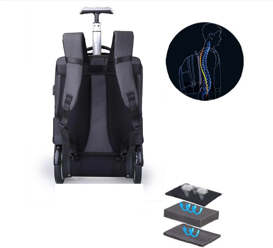 Men Business Travel Trolley Backpack - Image 9