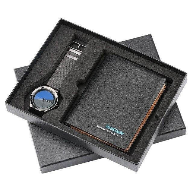 Men Watches Steel/Leather Gift Set - Image 11