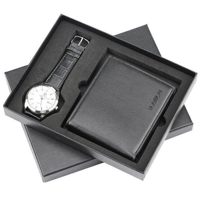 Men Watches Steel/Leather Gift Set - Image 12
