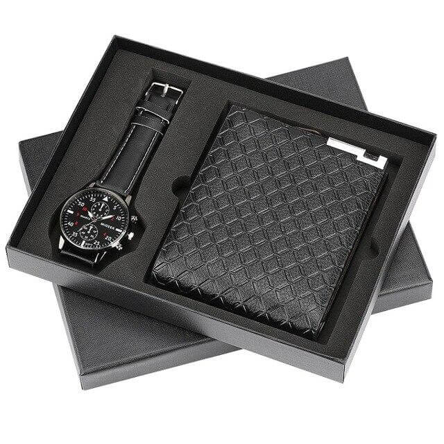 Men Watches Steel/Leather Gift Set - Image 14