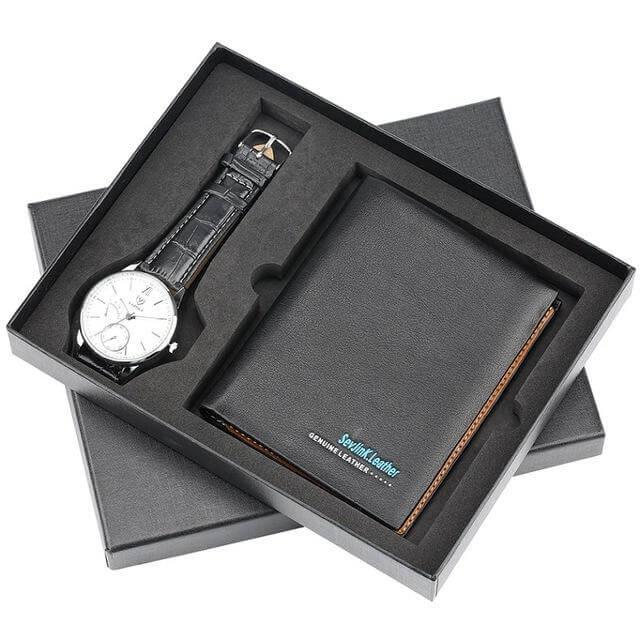 Men Watches Steel/Leather Gift Set - Image 16