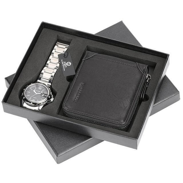 Men Watches Steel/Leather Gift Set - Image 17