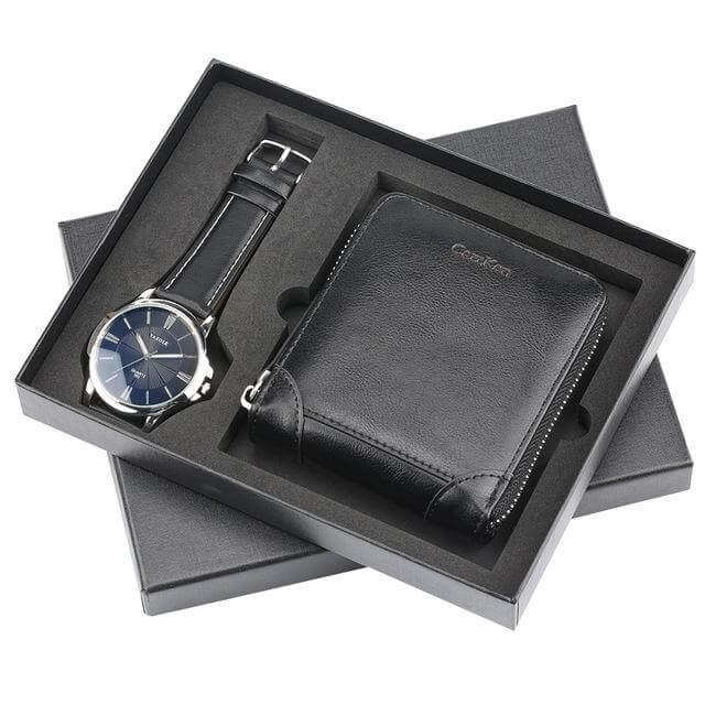 Men Watches Steel/Leather Gift Set - Image 4