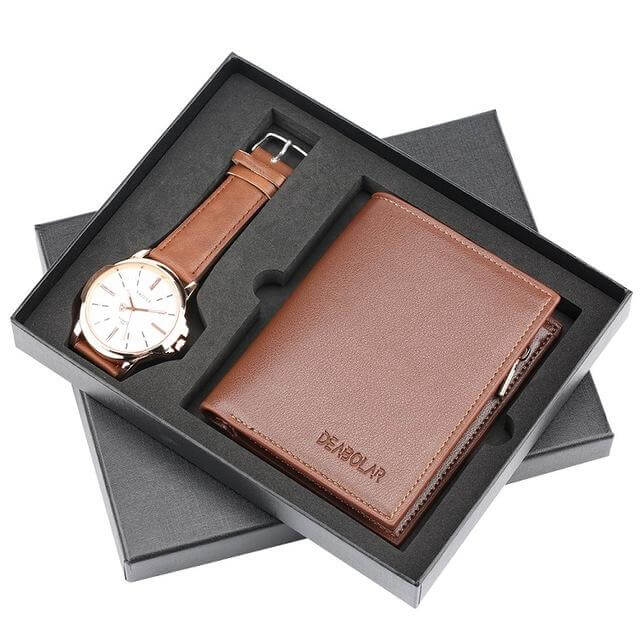 Men Watches Steel/Leather Gift Set - Image 5