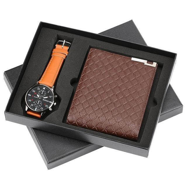 Men Watches Steel/Leather Gift Set - Image 6