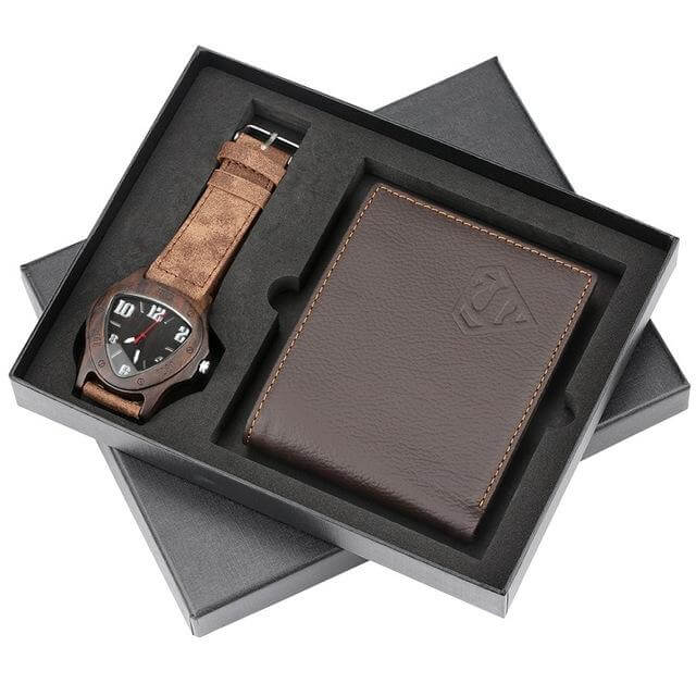 Men Watches Steel/Leather Gift Set - Image 9