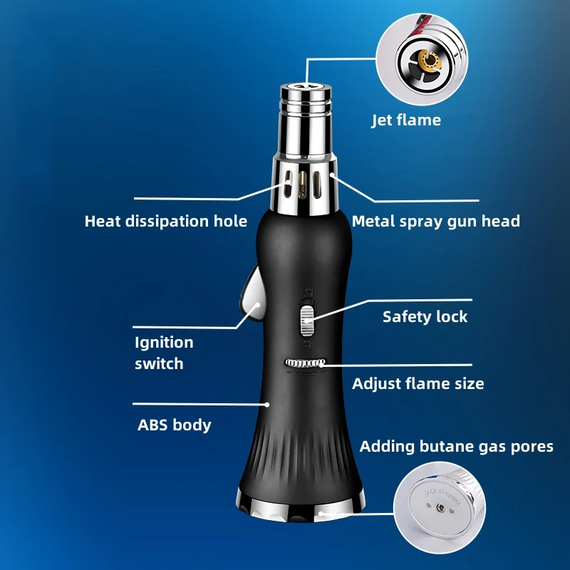 Metal Turbine Torch Flame Outdoor Lighter - Image 2