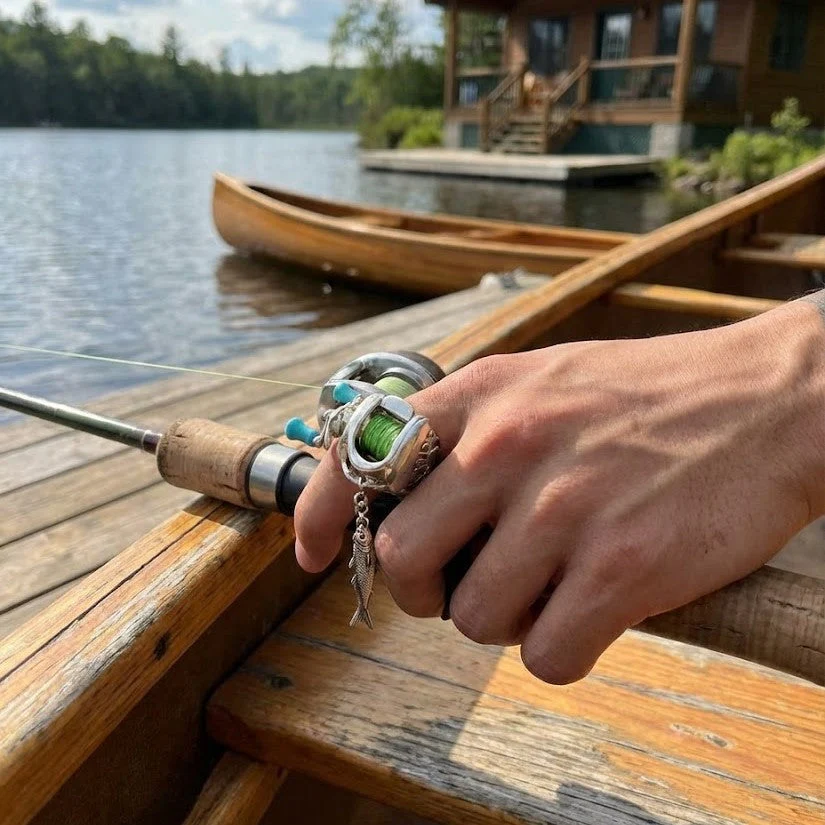 Mini Fishing Reel Spinner Necklace - Image 3