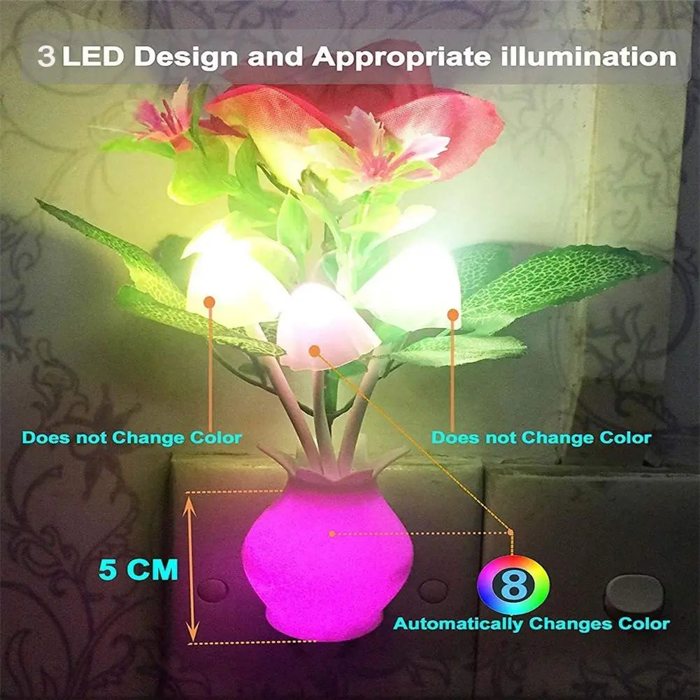 Mini Flower Vase Smart Light Sensor Night Lamp - Image 6