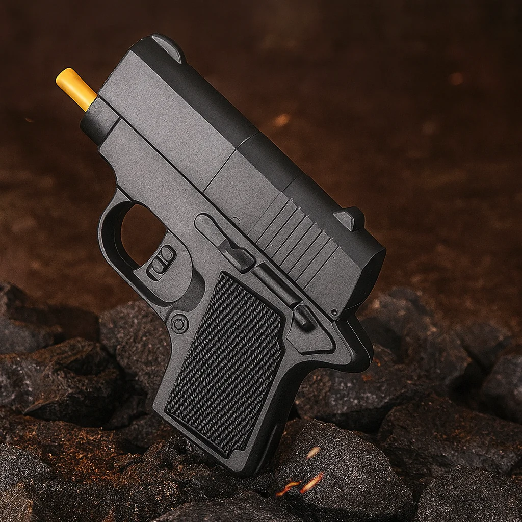 Mini Handgun Shape Hidden Storage Electric Lighter - Image 4
