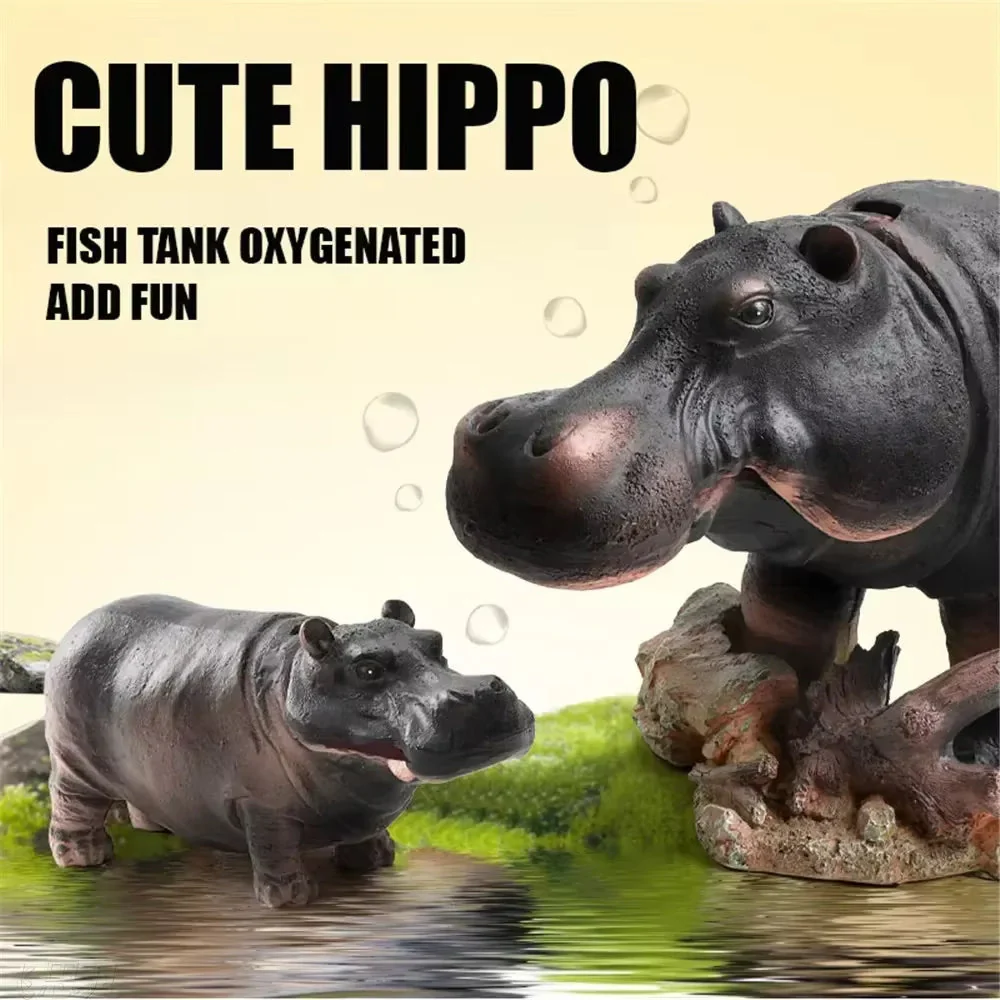 Mini Hippo Decorative Fish Tank Air Bubbler - Image 4