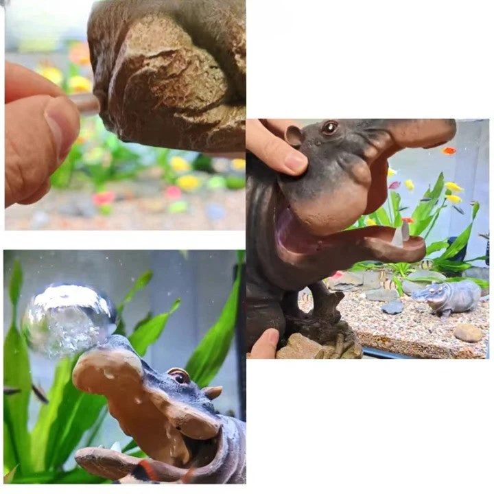 Mini Hippo Decorative Fish Tank Air Bubbler - Image 5