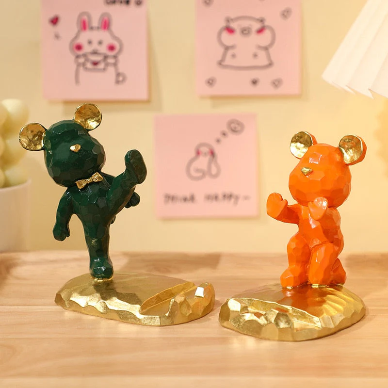 Mini Karate Bear Phone Stand