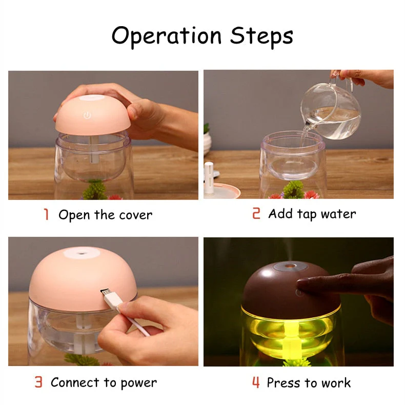 Mini LED Mist Forest Transparent Humidifier - Image 4