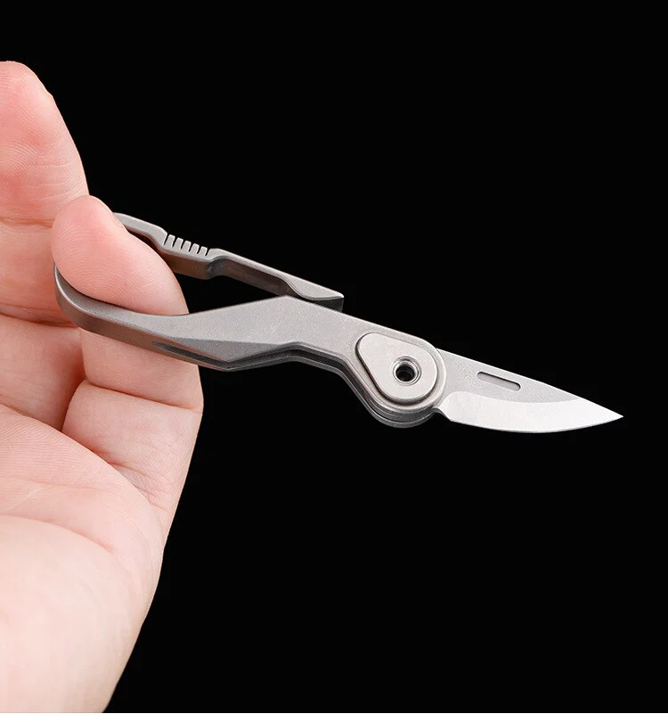 Mini Outdoor Foldable Titanium Knife Keychain - Image 10