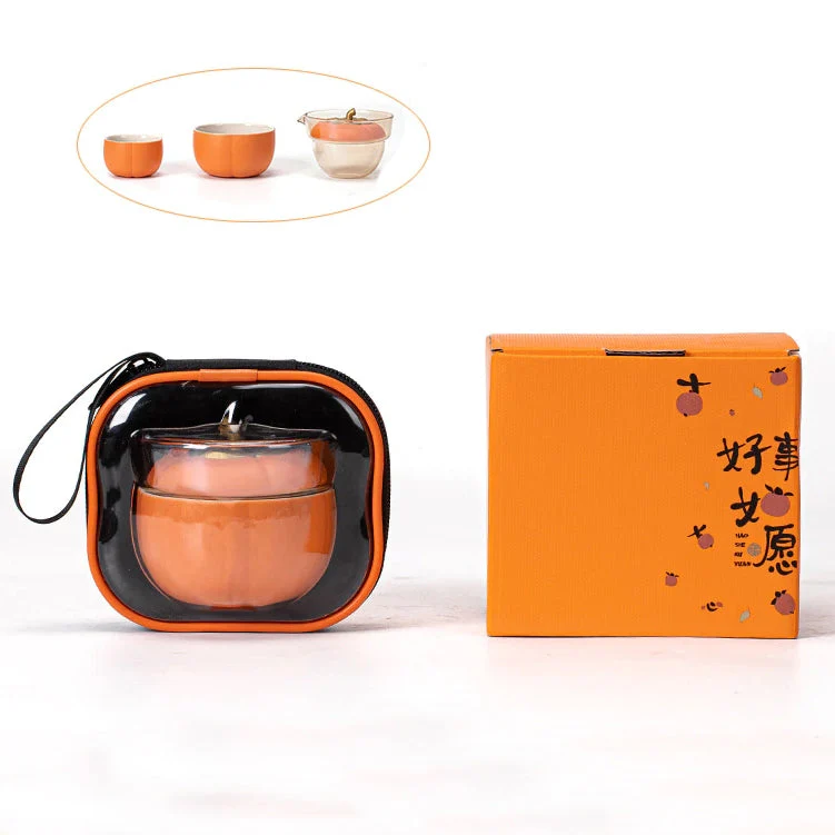 Mini Pumpkin Ceramic Teapot Set - Image 10