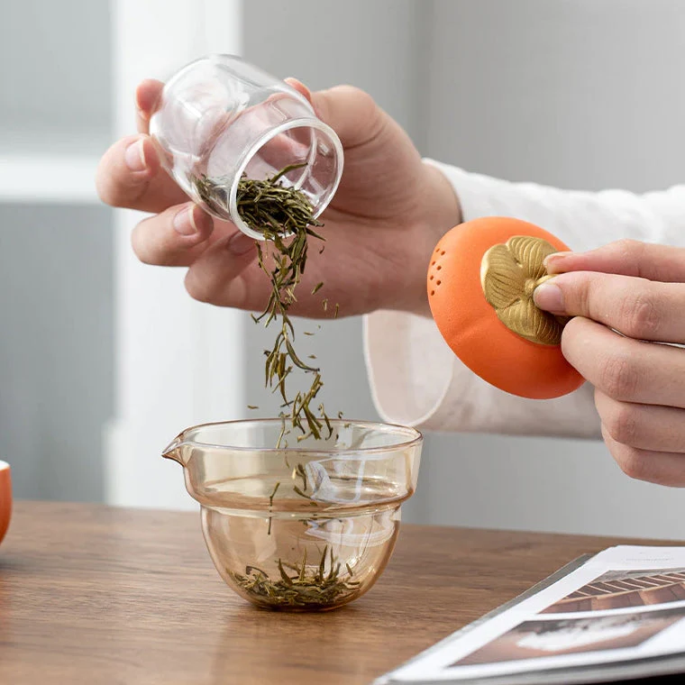 Mini Pumpkin Ceramic Teapot Set - Image 3