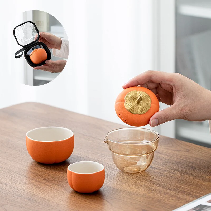 Mini Pumpkin Ceramic Teapot Set - Image 7
