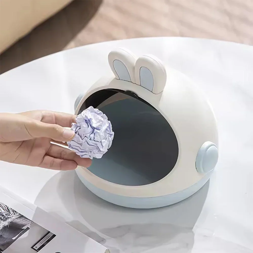 Mini Rabbit Desktop Storage Trash Bin - Image 7