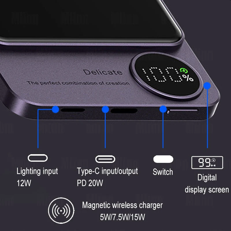 Mini Slim Magnetic Magsafe Wireless Charger Powerbank - Image 3