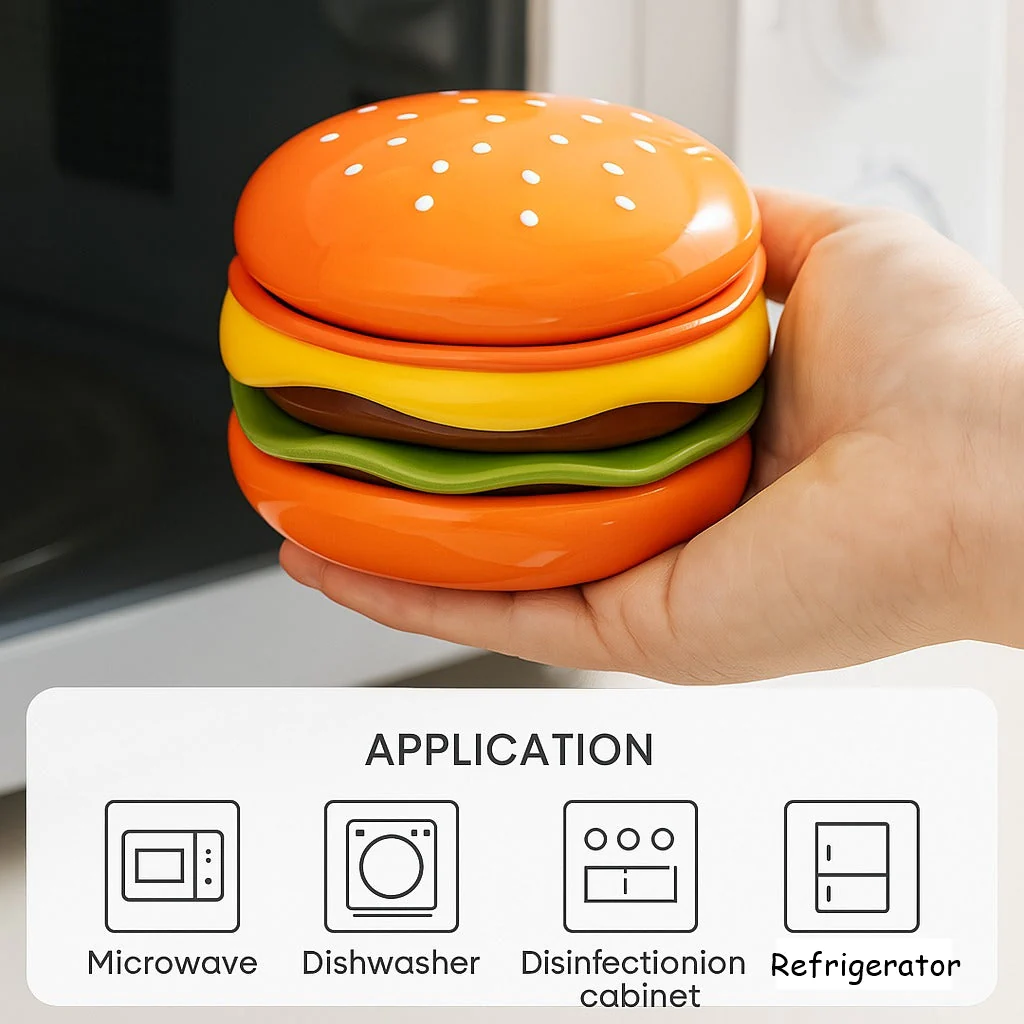 Mini Stacked Hamburger Ceramic Plate Set - Image 5