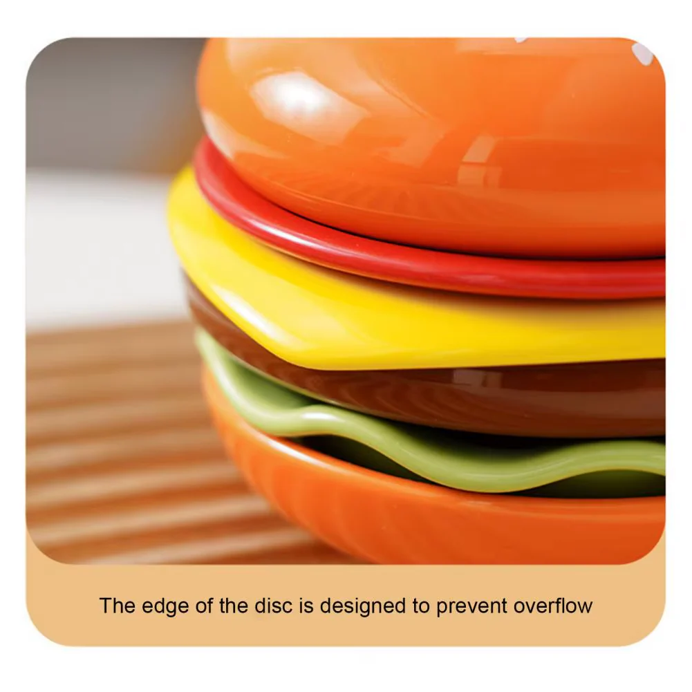 Mini Stacked Hamburger Ceramic Plate Set - Image 6