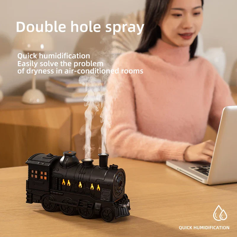 Mini Train Aromatherapy Essential Oil Diffuser Lamp Decor - Image 2