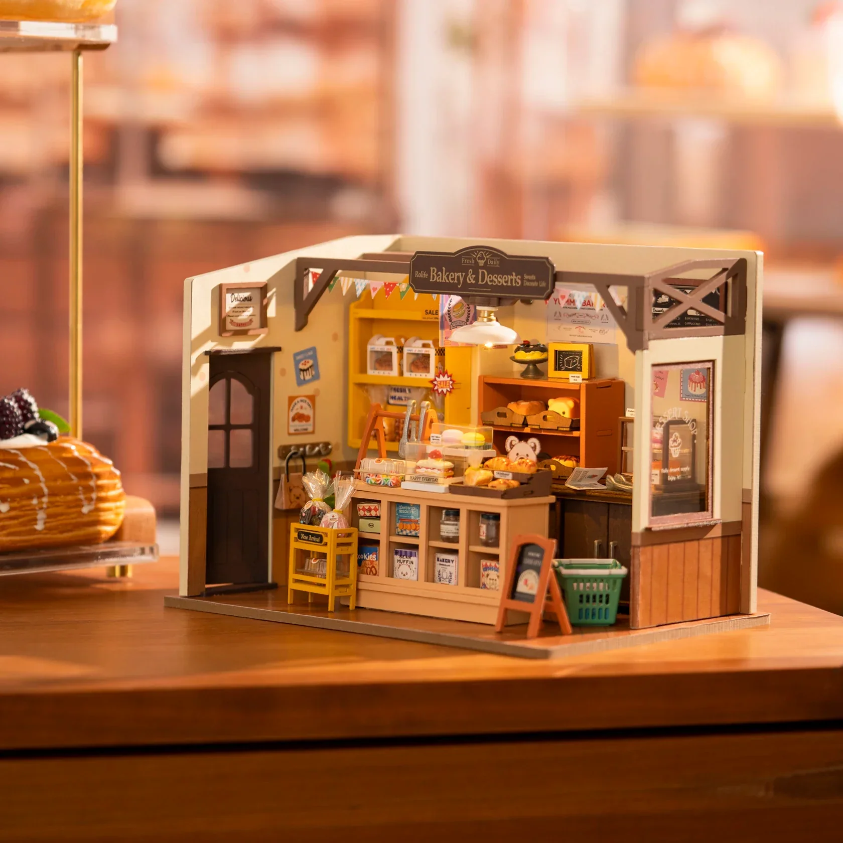 Miniature Cafe Wooden Assembly DIY Bakery Kit - Image 2