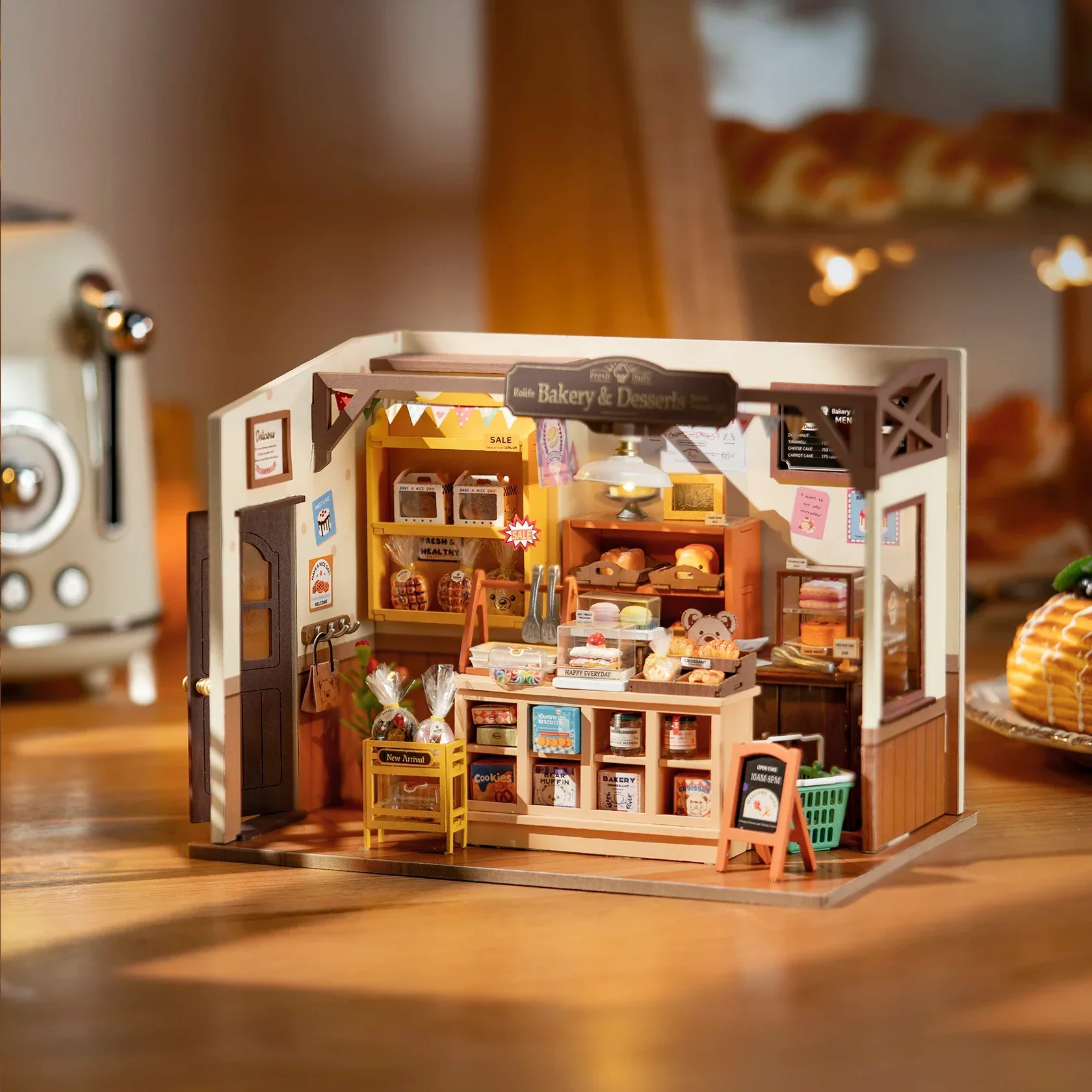 Miniature Cafe Wooden Assembly DIY Bakery Kit - Image 3