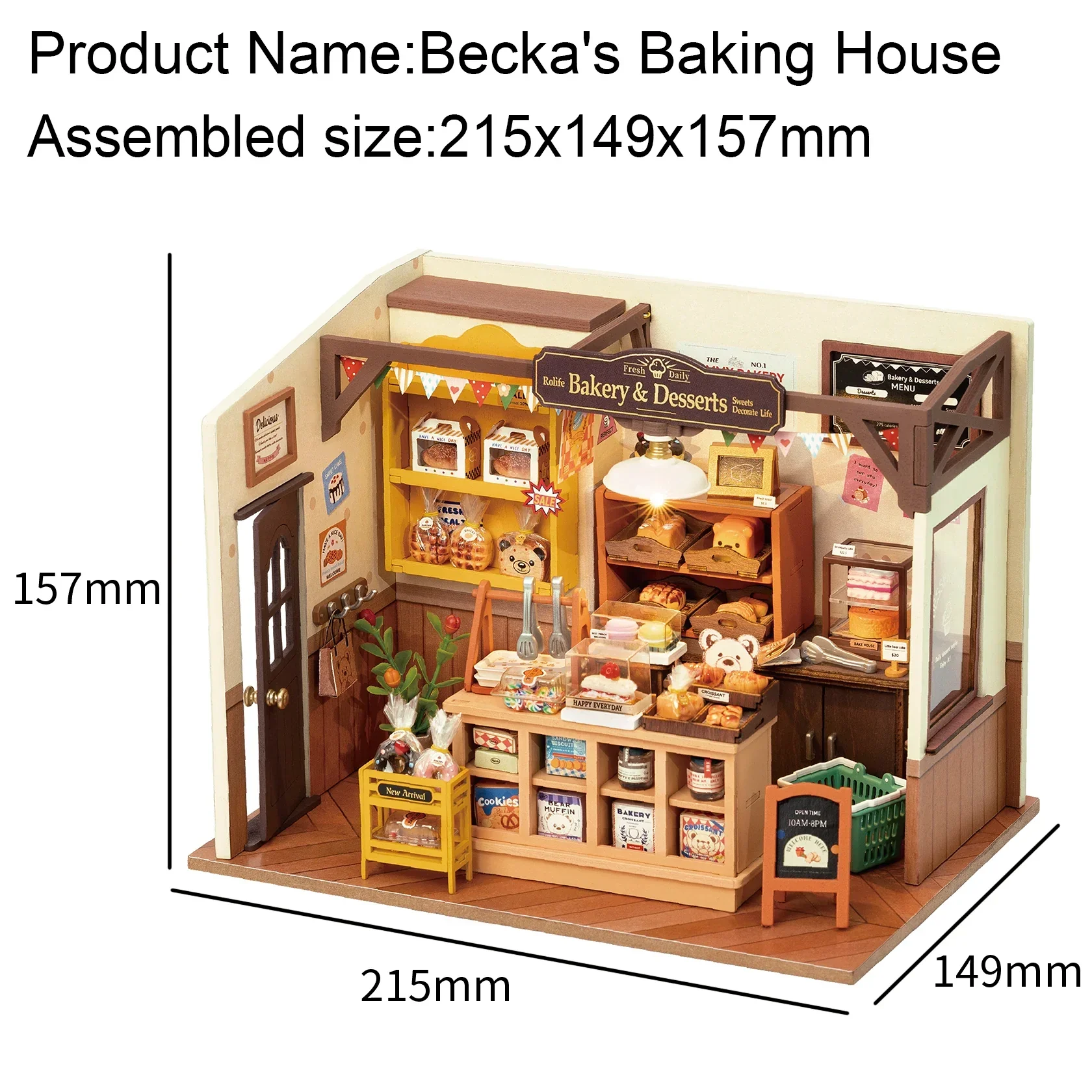 Miniature Cafe Wooden Assembly DIY Bakery Kit - Image 5