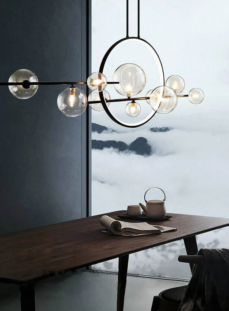 Minimal LED European Modern Ring Bubble Chandelier - Image 7