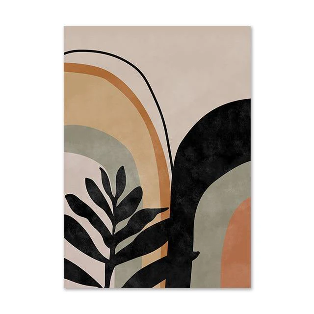 Minimalist Abstract Face Leaves Painting - Image 13