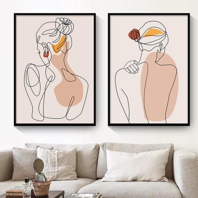 Minimalist Abstract Face Leaves Painting - Image 9