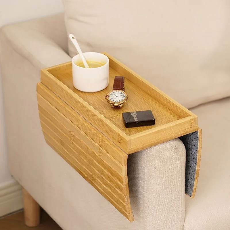 Minimalist Bamboo Sofa Armrest Organizer - Image 2