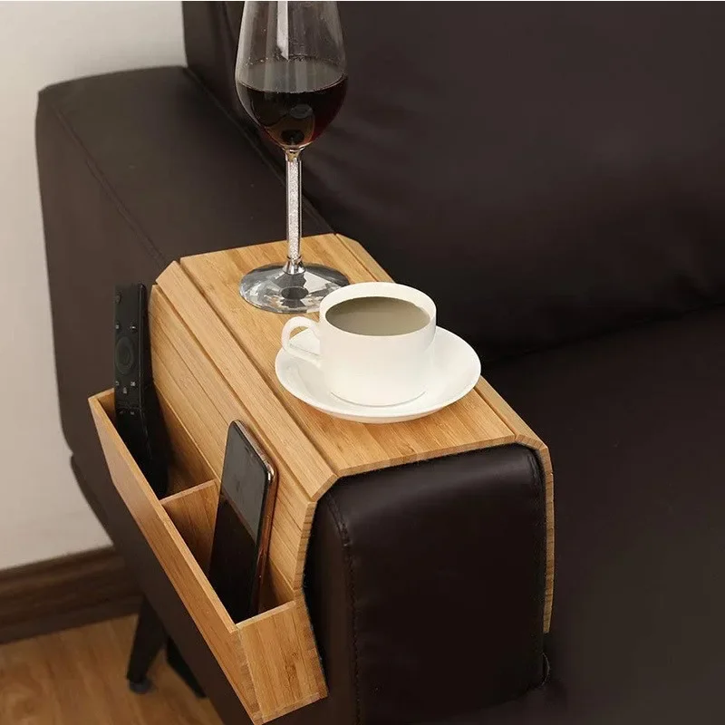 Minimalist Bamboo Sofa Armrest Organizer - Image 4