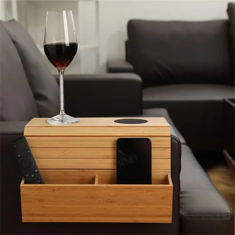 Minimalist Bamboo Sofa Armrest Organizer - Image 5