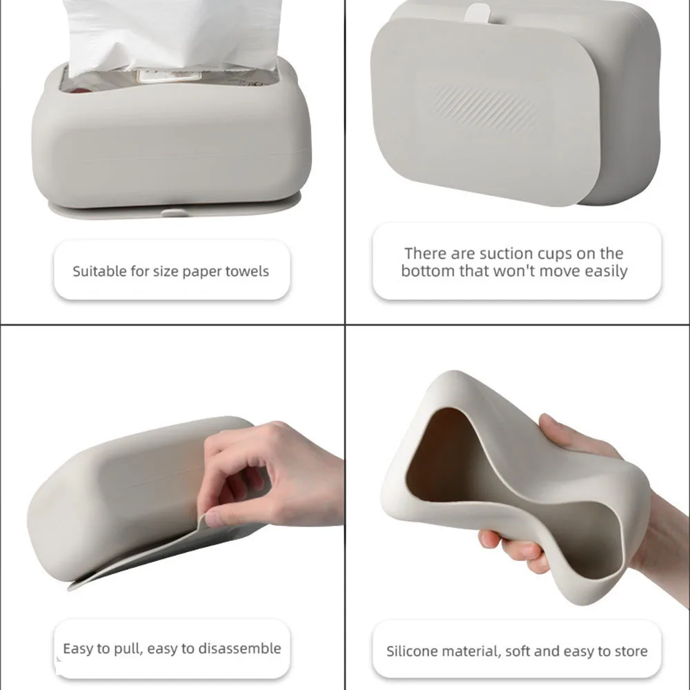 Minimalist Design Suction Wall-Mounted Tissue Dispenser - Image 5
