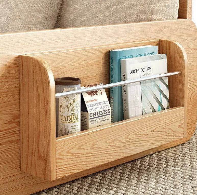 Minimalist Foldable Wooden Japanese Lazy Sofa Bed - Image 5