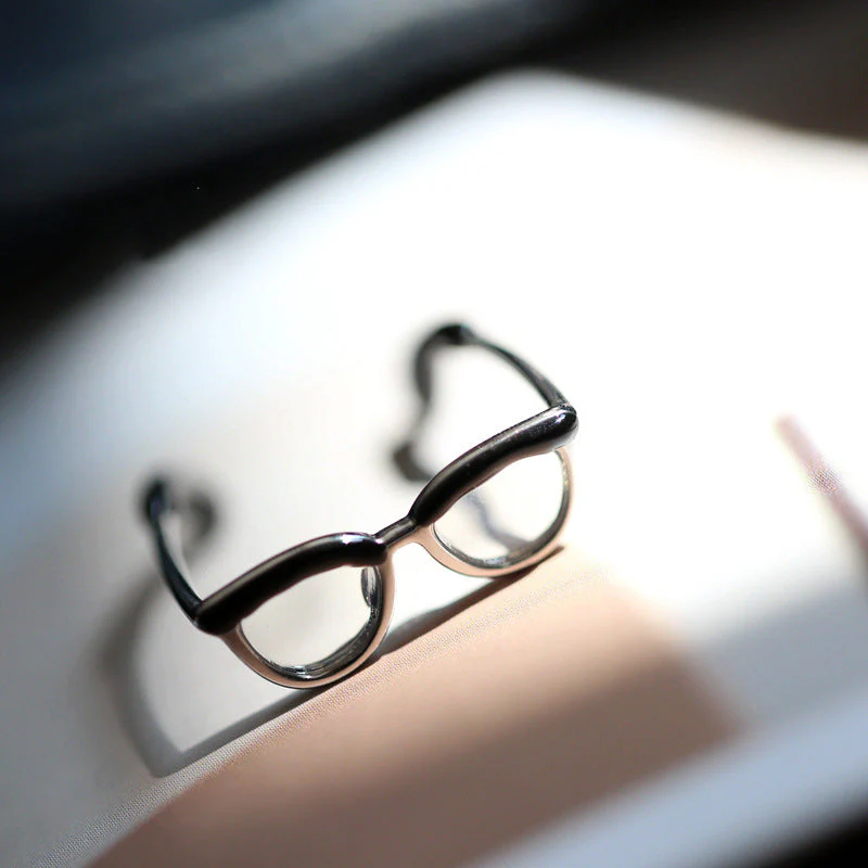 Minimalist Unique Mini Glasses Ring - Image 4