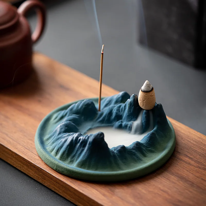 Mistic Mountain Ceramic Waterfall Incense Burner - Image 3