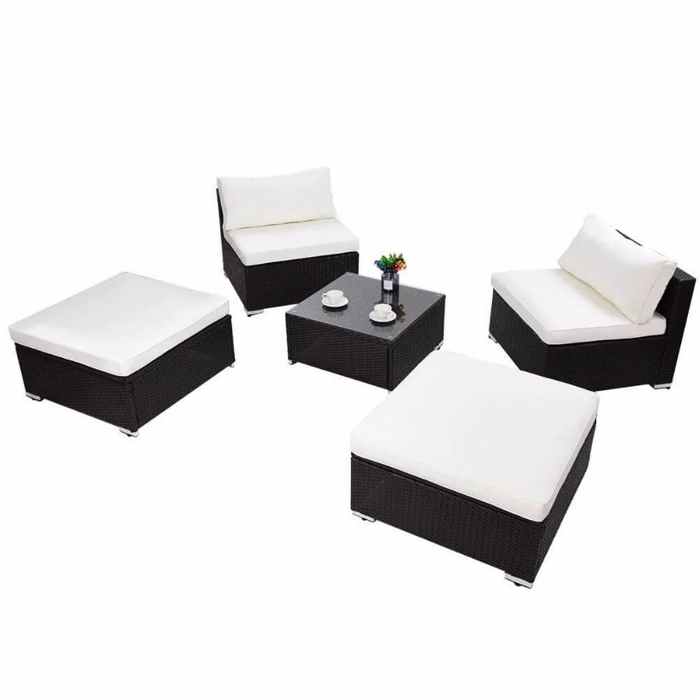Modern 5 PC Patio Sectional Lounge Furniture - Image 7