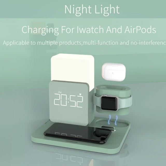 Modern Alarm Clock Wireless Charger Desk Lamp - Image 8