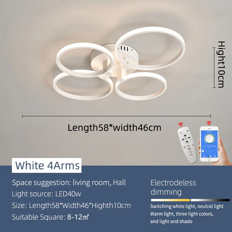 Modern Art Shapes Smart Home LED Chandelier - Image 10