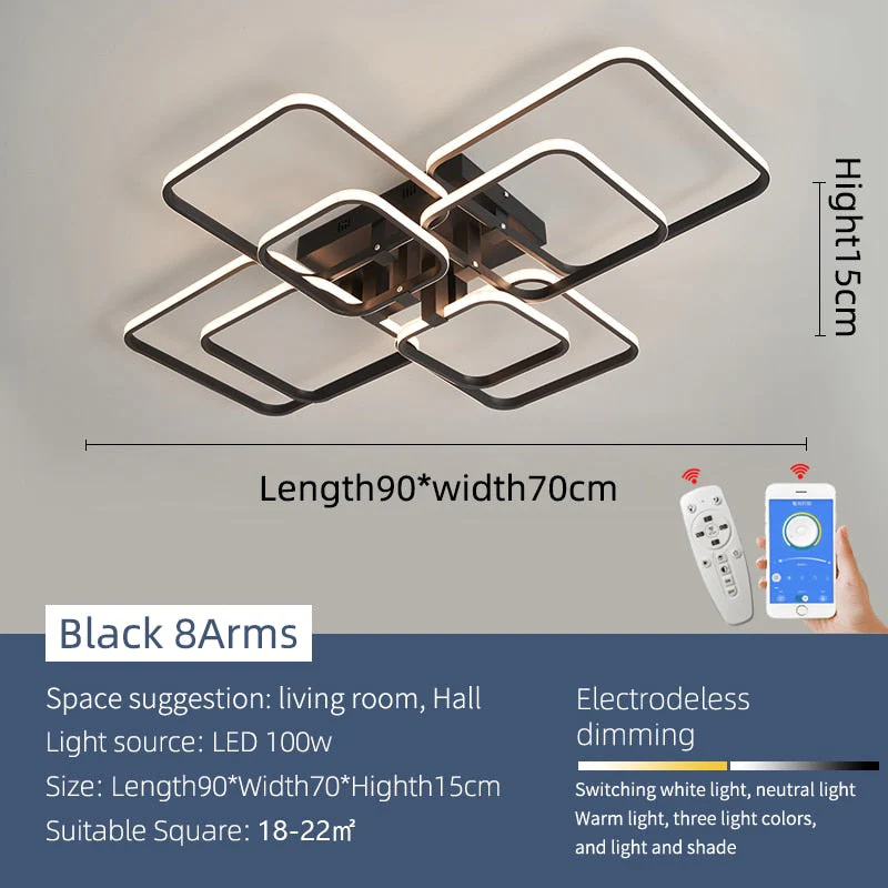 Modern Art Shapes Smart Home LED Chandelier - Image 11
