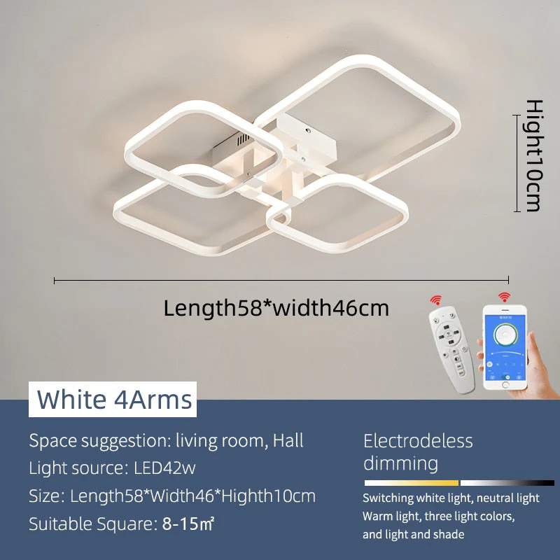 Modern Art Shapes Smart Home LED Chandelier - Image 12