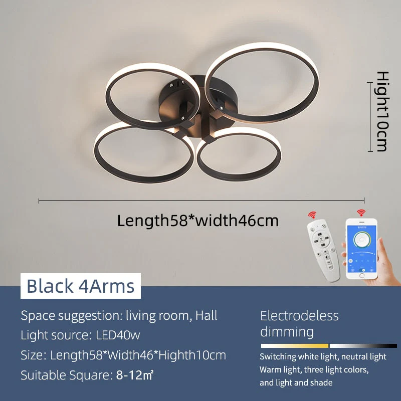 Modern Art Shapes Smart Home LED Chandelier - Image 13