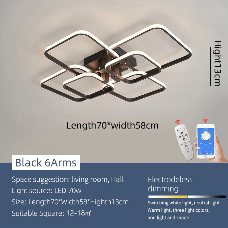Modern Art Shapes Smart Home LED Chandelier - Image 14